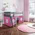 Jackpot Deluxe York 1 Twin Play Loft with Pink/White Curtain