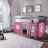 Jackpot Deluxe York 1 Twin Play Loft with Pink/White Curtain