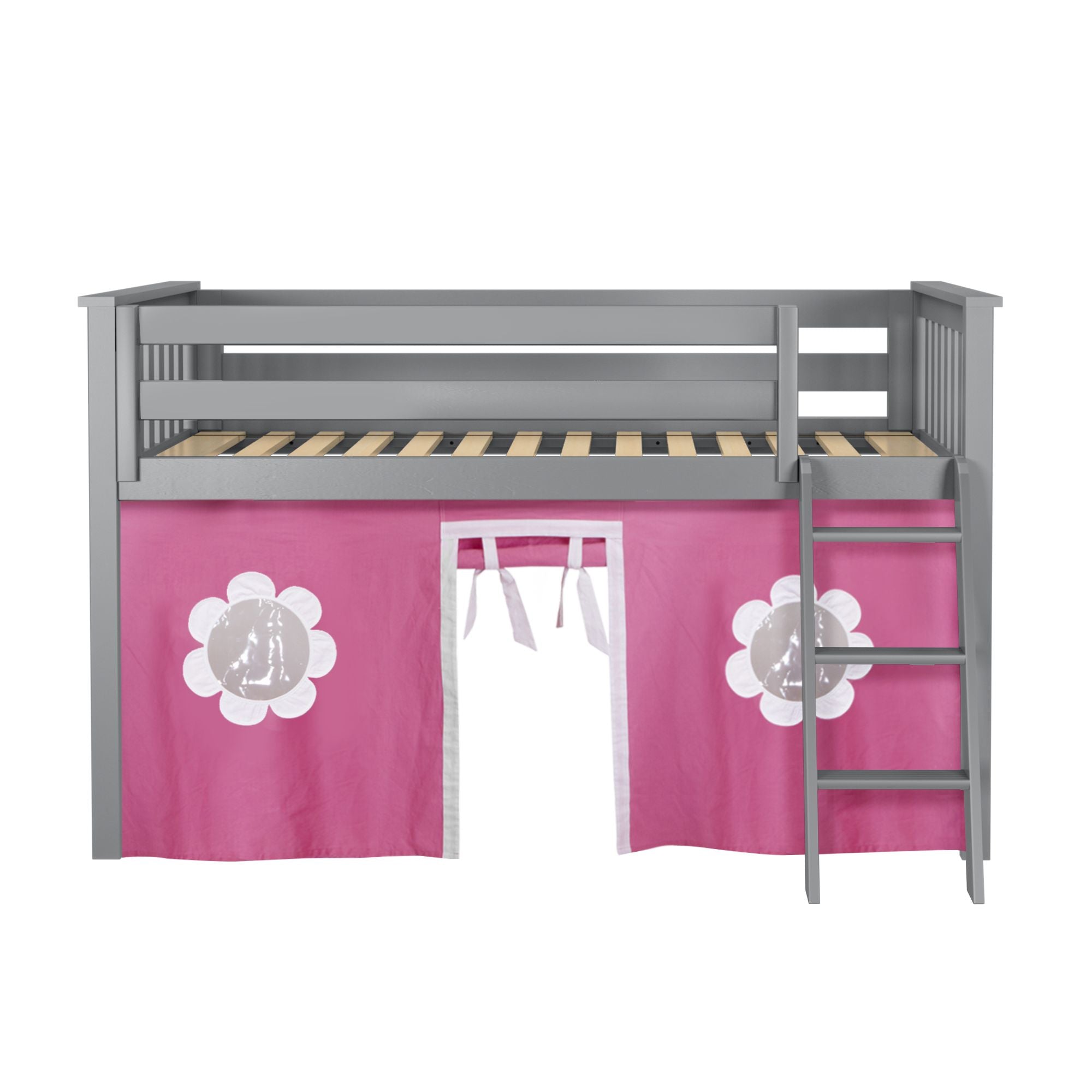 Jackpot Deluxe York 1 Twin Play Loft with Pink/White Curtain