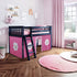 Jackpot Deluxe York 1 Twin Play Loft with Pink/White Curtain