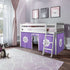Jackpot Deluxe York 3 Twin Play Loft with Purple/White Curtain