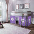 Jackpot Deluxe York 3 Twin Play Loft with Purple/White Curtain