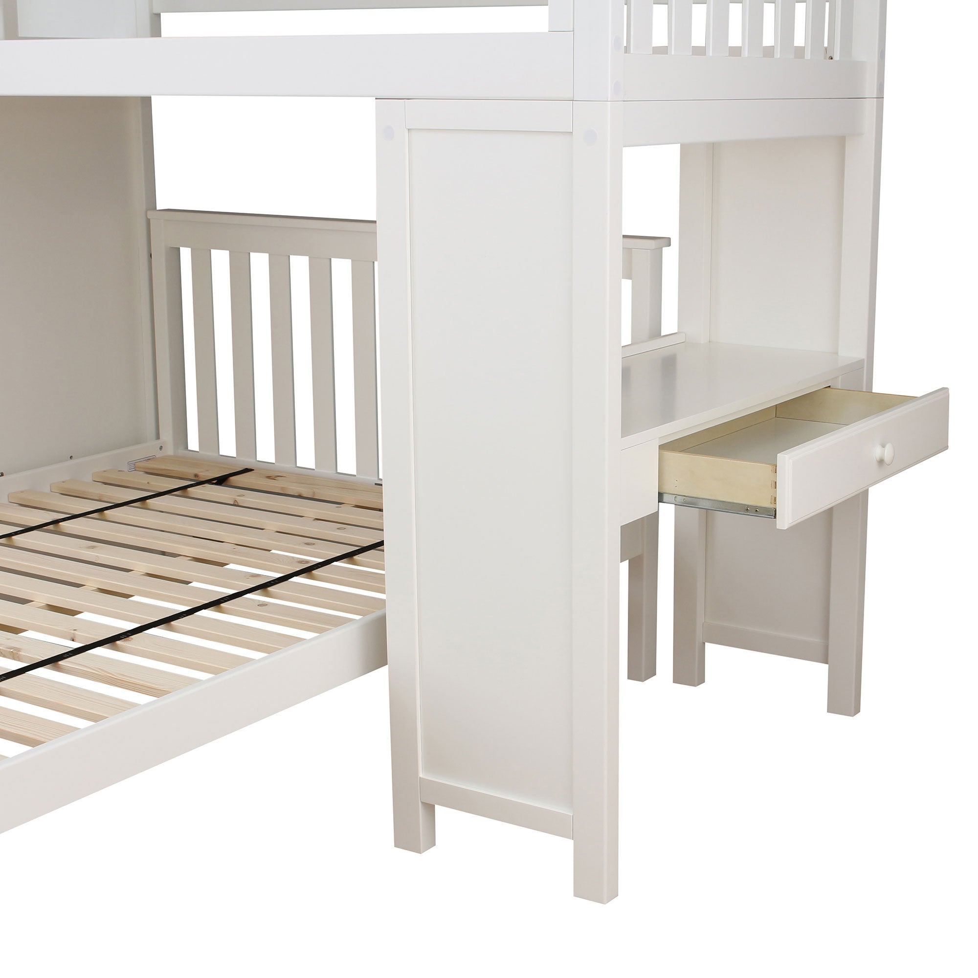 Jackpot Deluxe Brighton 1 Staircase Loft Bed Desk + Full Bed