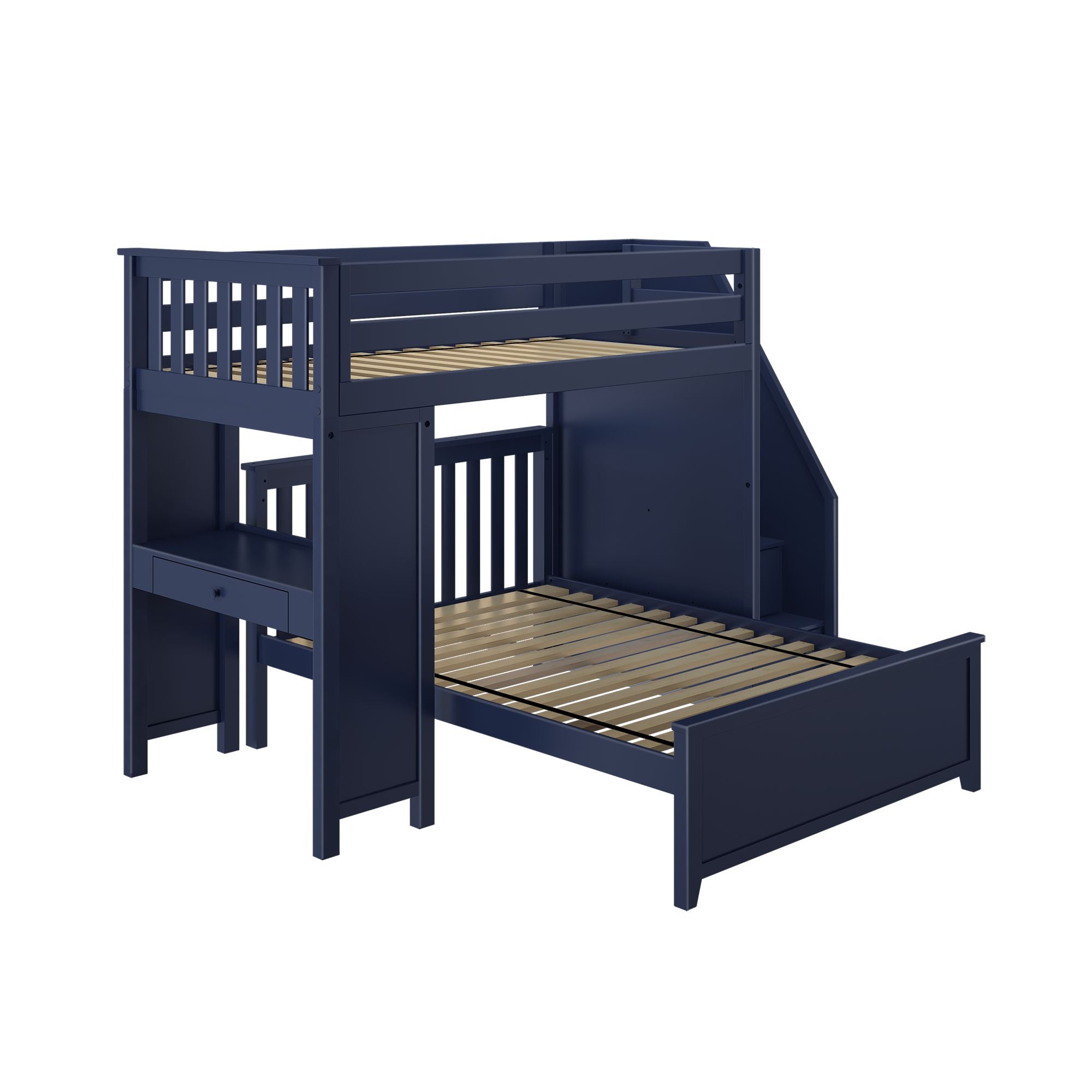 Jackpot Deluxe Brighton 1 Staircase Loft Bed Desk + Full Bed