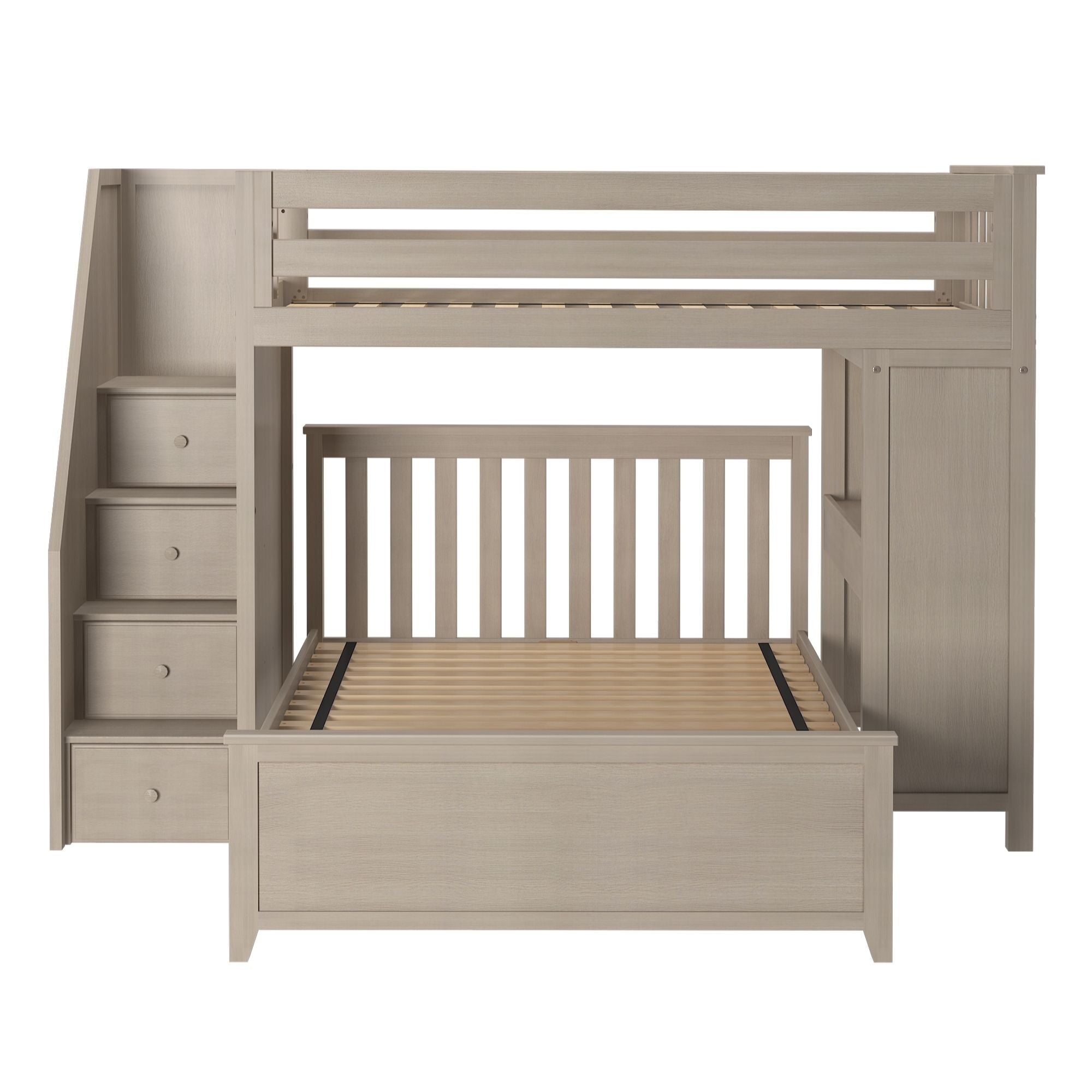 Jackpot Deluxe Brighton 1 Staircase Loft Bed Desk + Full Bed