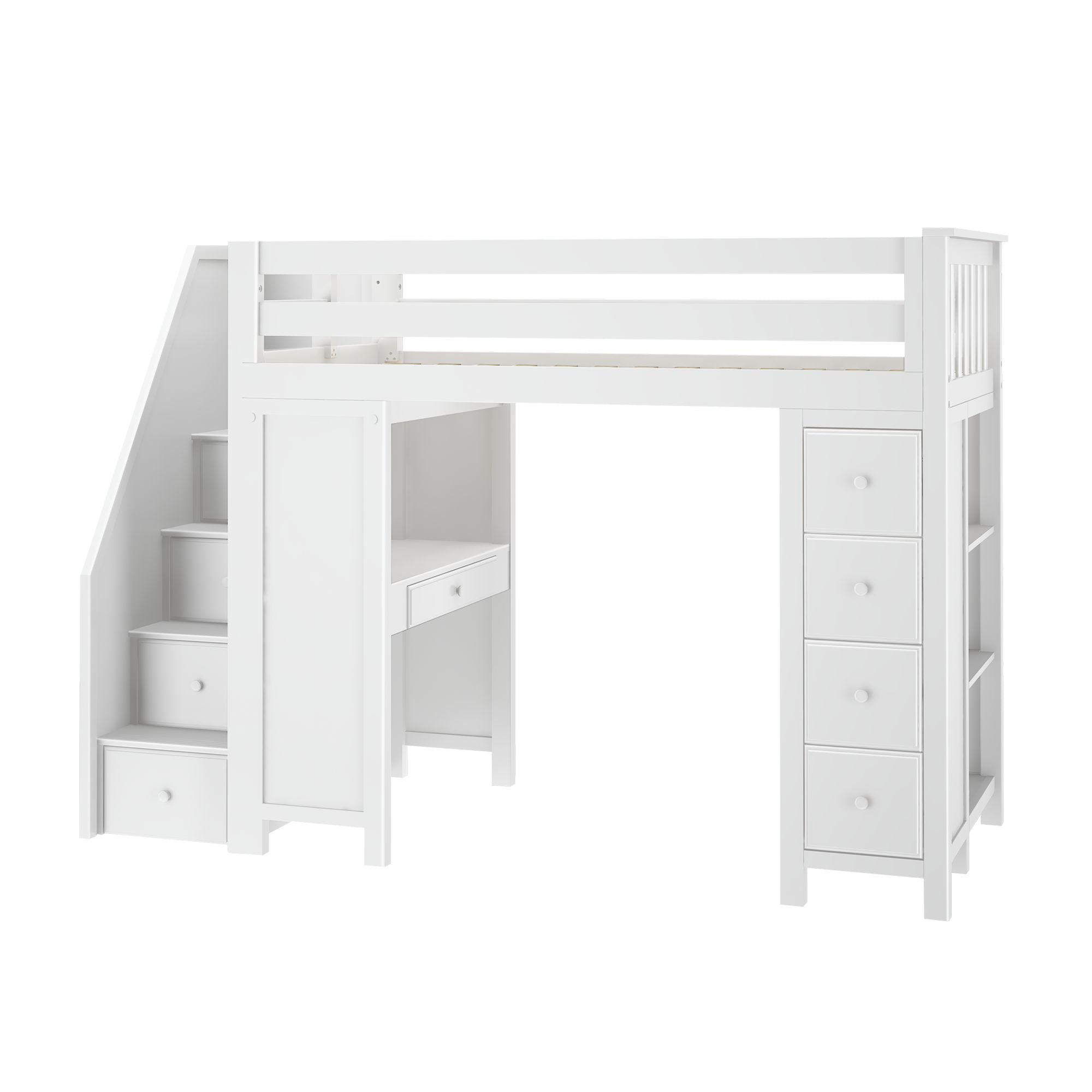Jackpot Deluxe Chester 3 Staircase Loft Bed Desk + Dresser