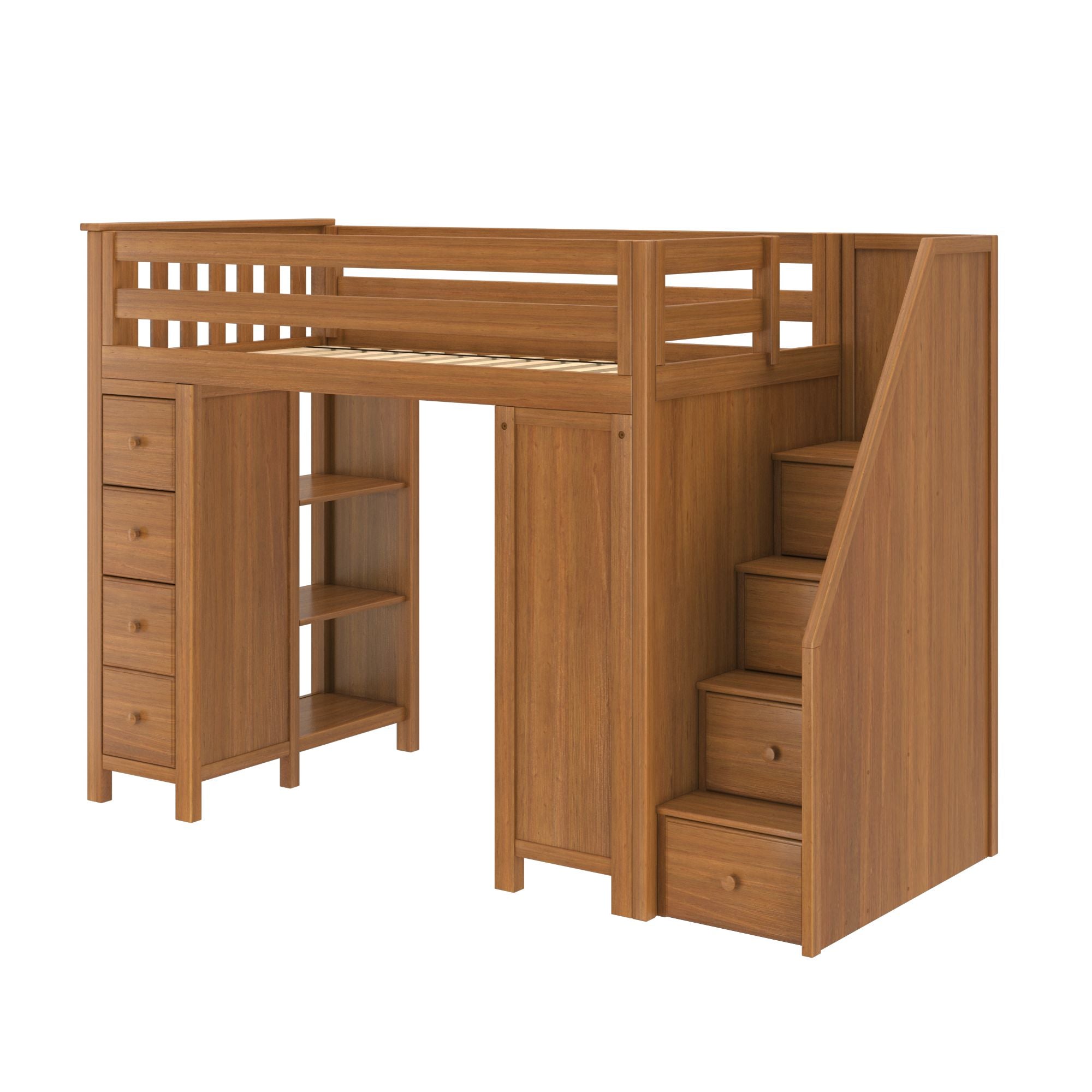 Jackpot Deluxe Chester 3 Staircase Loft Bed Desk + Dresser
