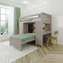 Jackpot Deluxe Chester 4 Staircase Loft Bed Desk + Dresser + Twin Bed