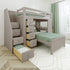 Jackpot Deluxe Chester 4 Staircase Loft Bed Desk + Dresser + Twin Bed