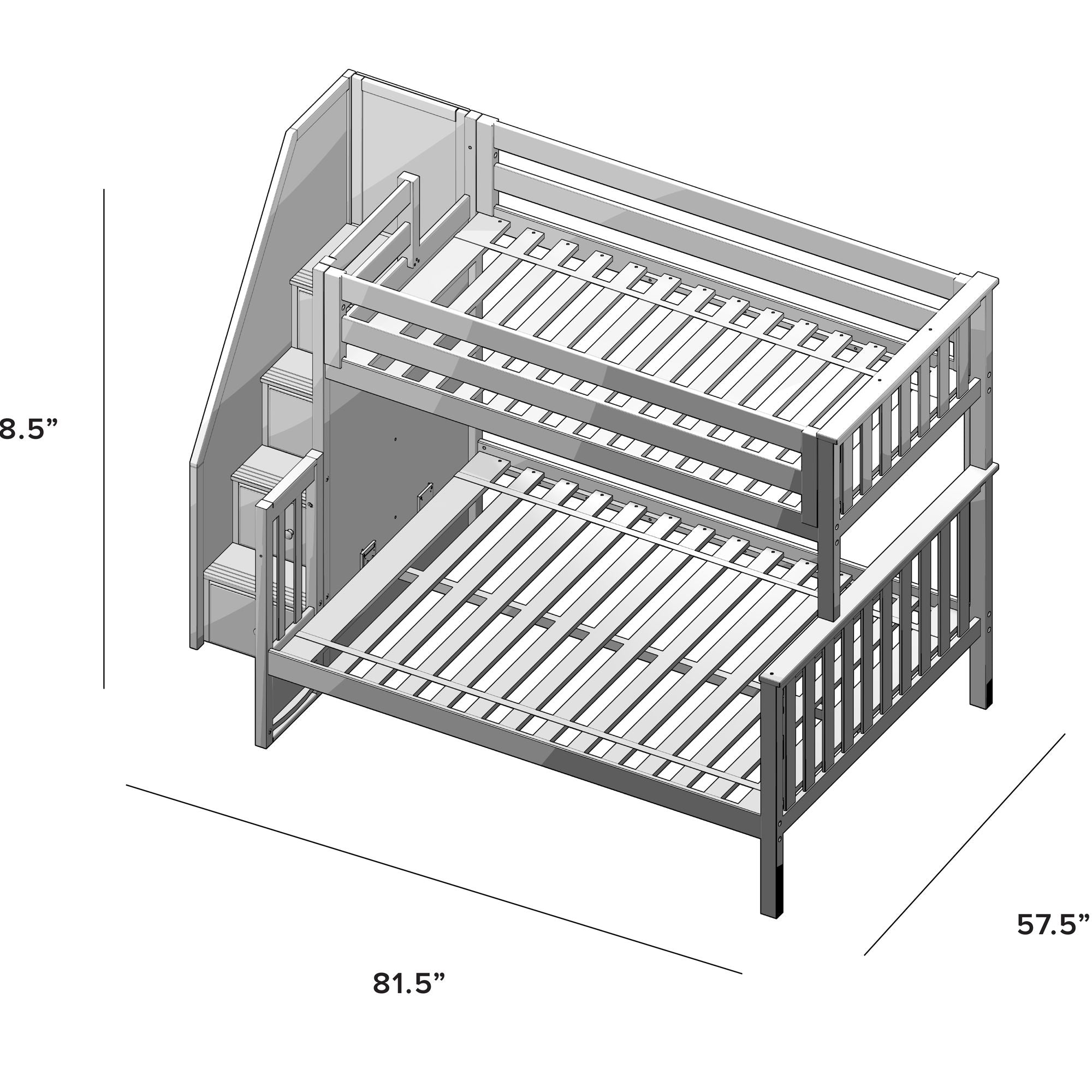 Jackpot Deluxe Newcastle Twin over Full Staircase Bunk