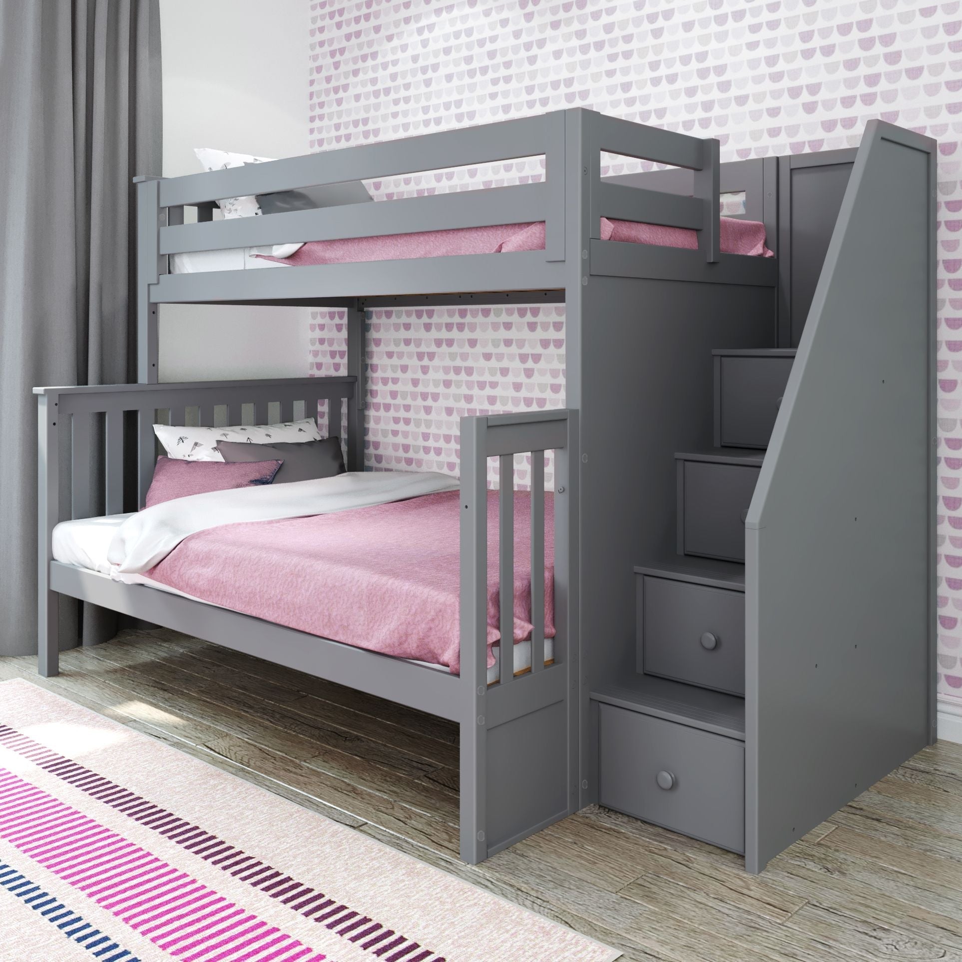 Jackpot Deluxe Newcastle Twin over Full Staircase Bunk