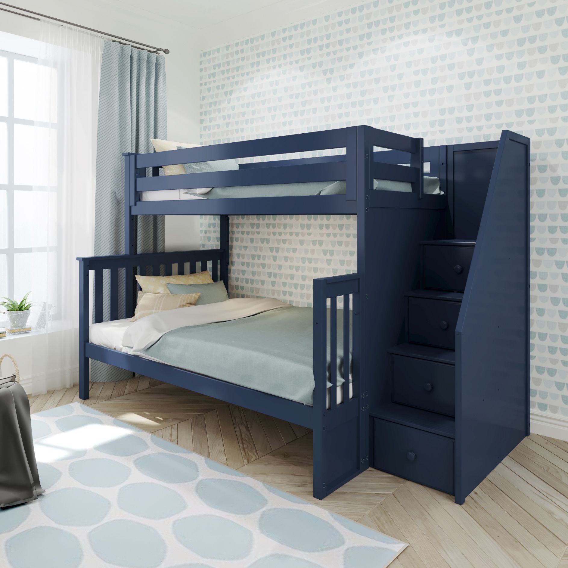 Jackpot Deluxe Newcastle Twin over Full Staircase Bunk