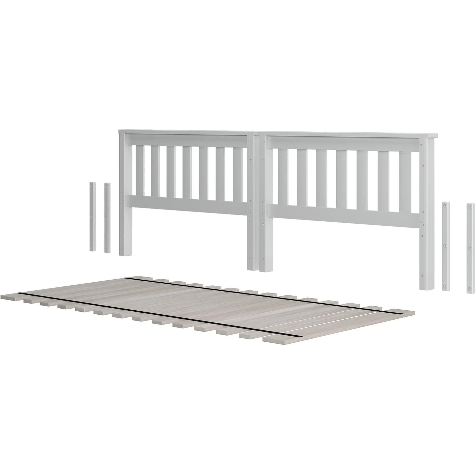 Jackpot Deluxe Slat Twin over Twin Low Bed Ends with Twin Slat Roll