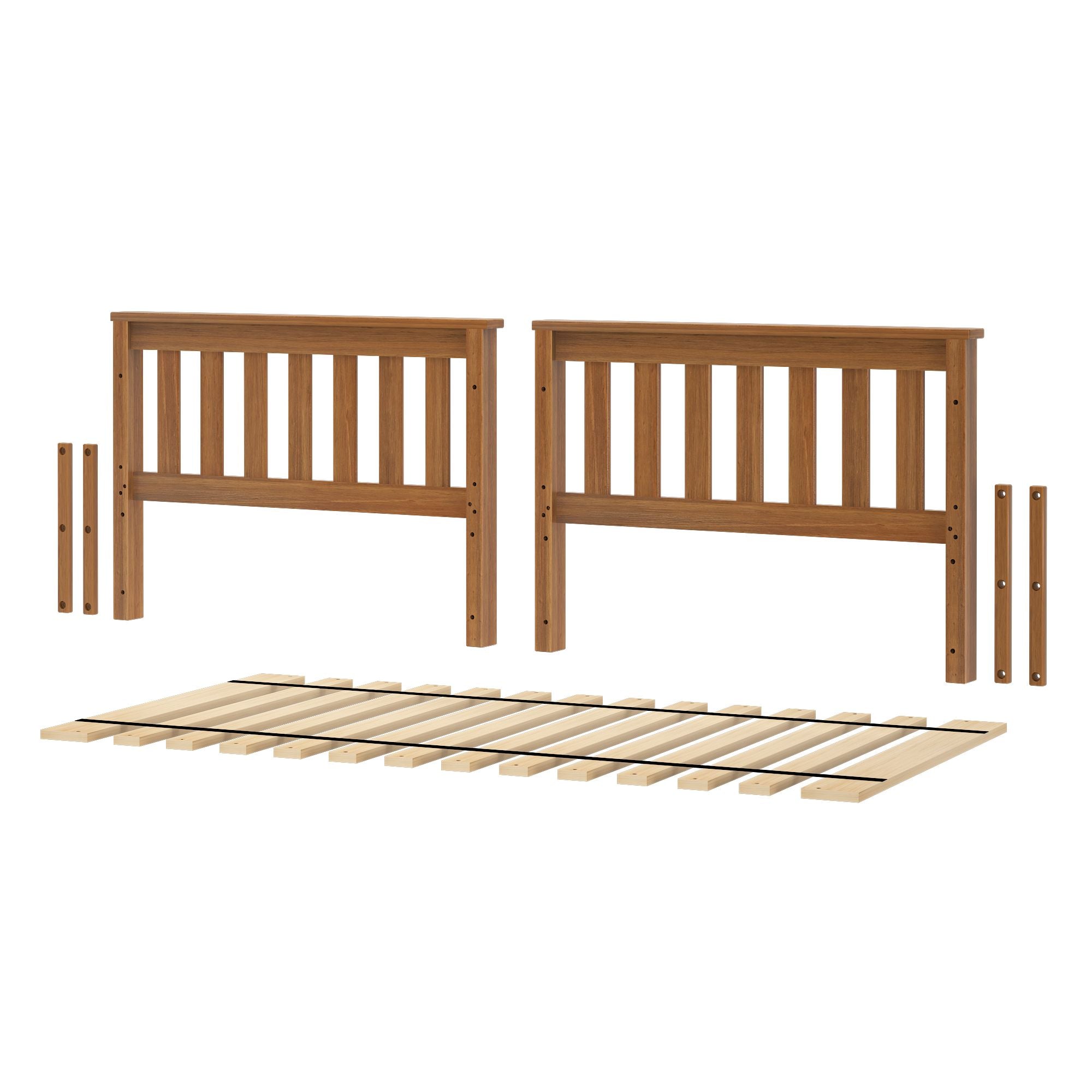 Jackpot Deluxe Slat Twin/Twin Low Bed Ends with Twin Slat Roll