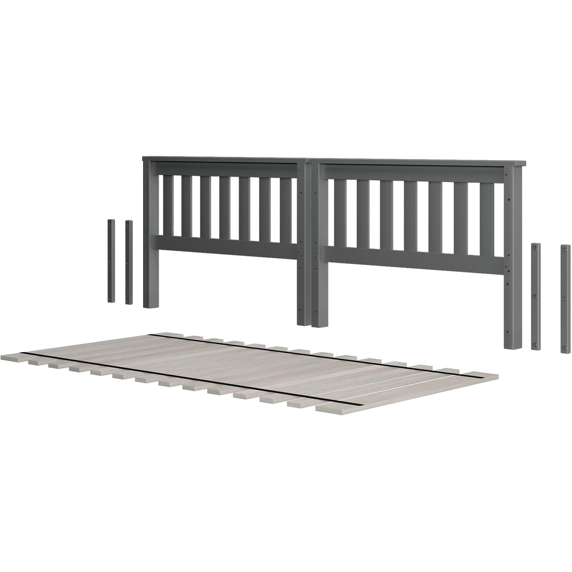 Jackpot Deluxe Slat Twin over Twin Low Bed Ends with Twin Slat Roll