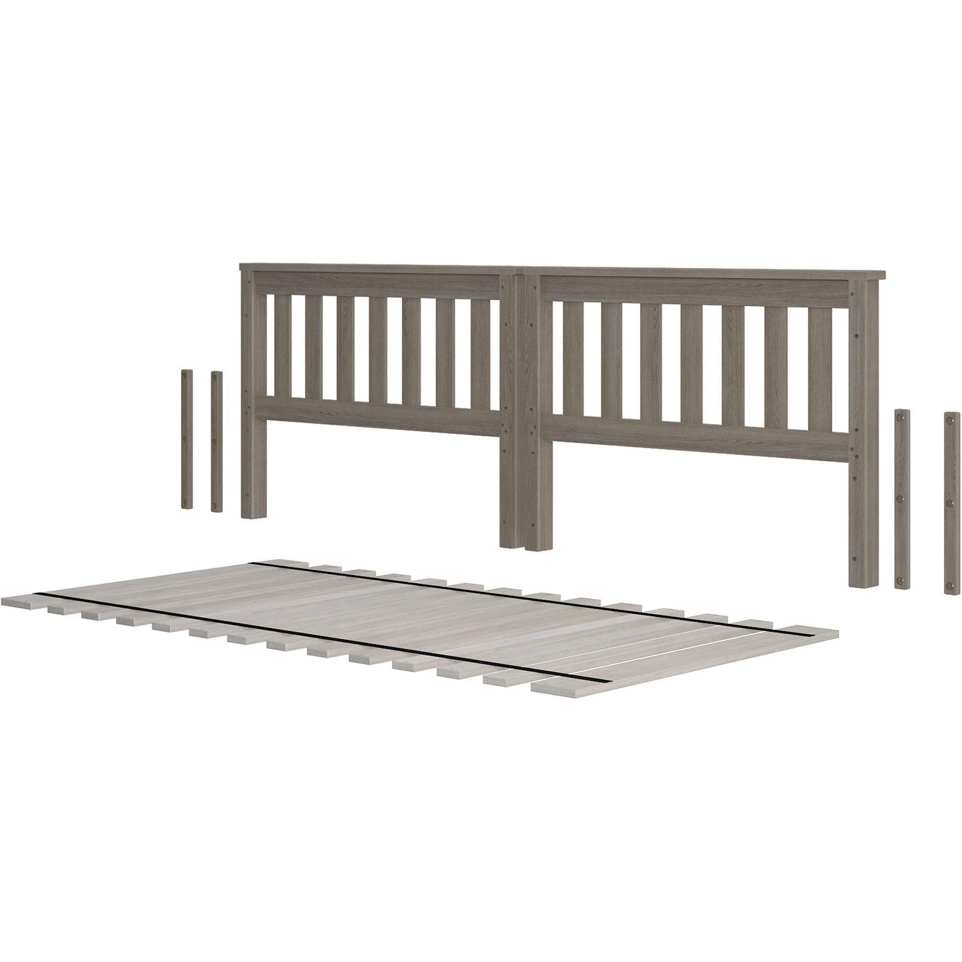 Jackpot Deluxe Slat Twin over Twin Low Bed Ends with Twin Slat Roll