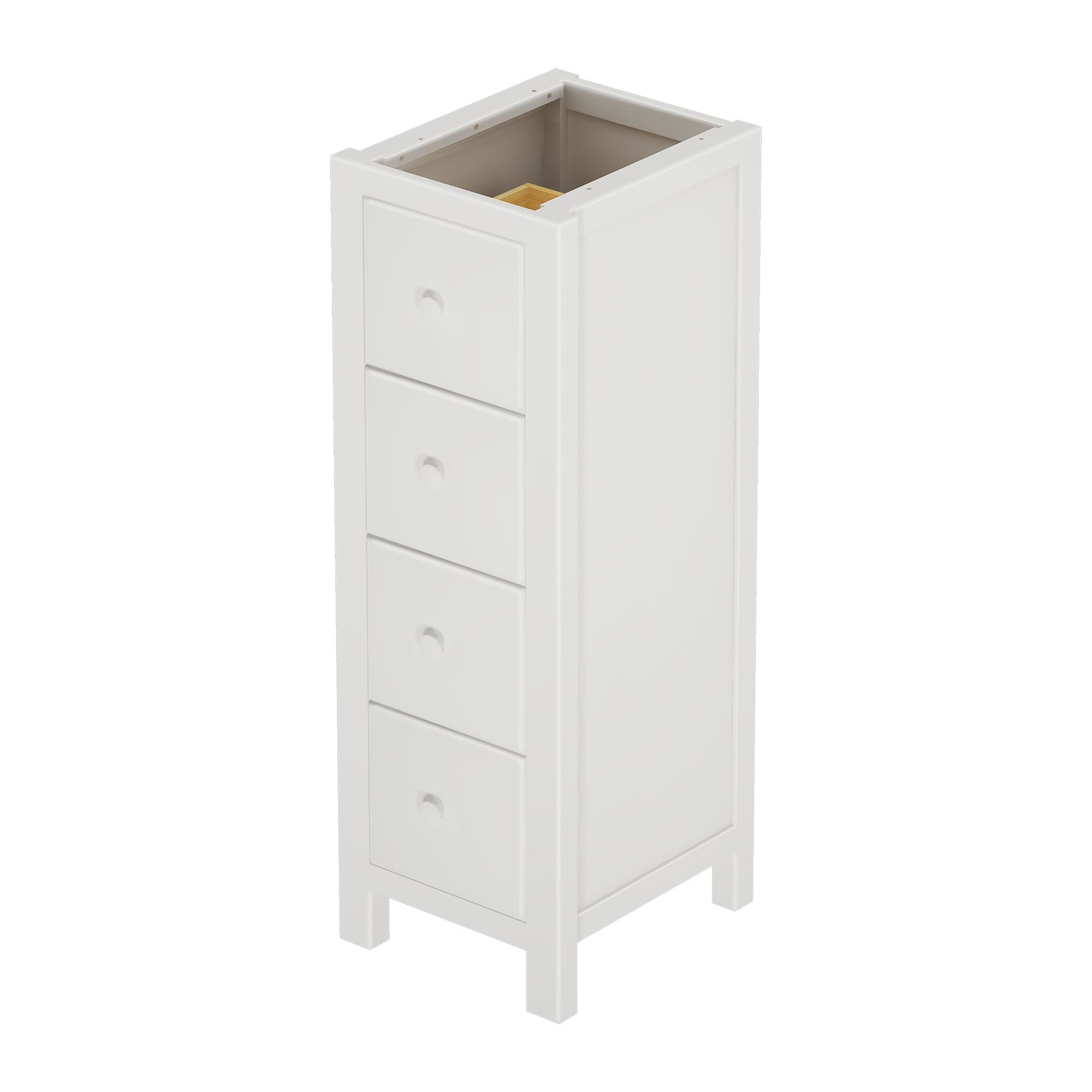 Jackpot Deluxe Narrow 4 Drawer Dresser, White