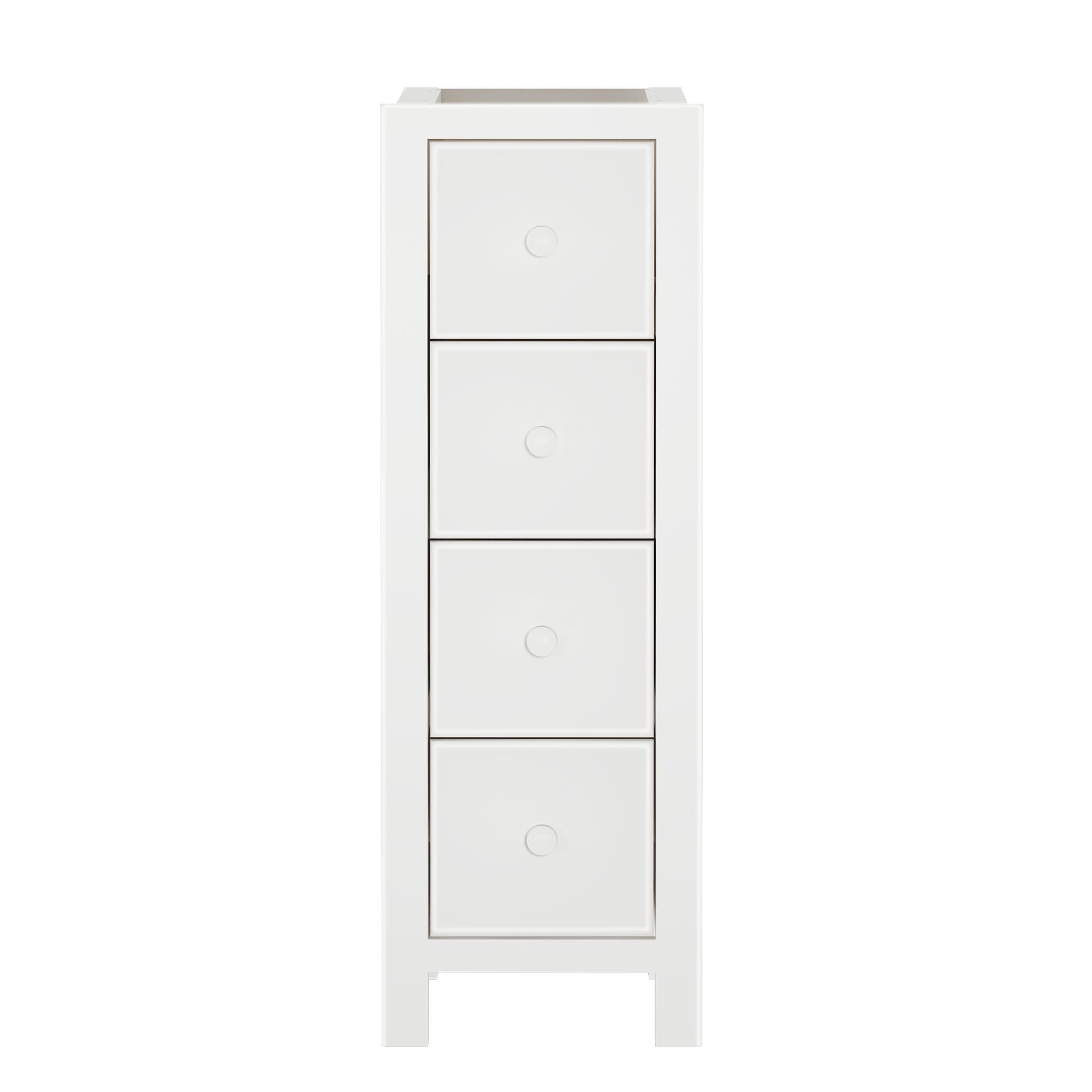 Jackpot Deluxe Narrow 4 Drawer Dresser, White