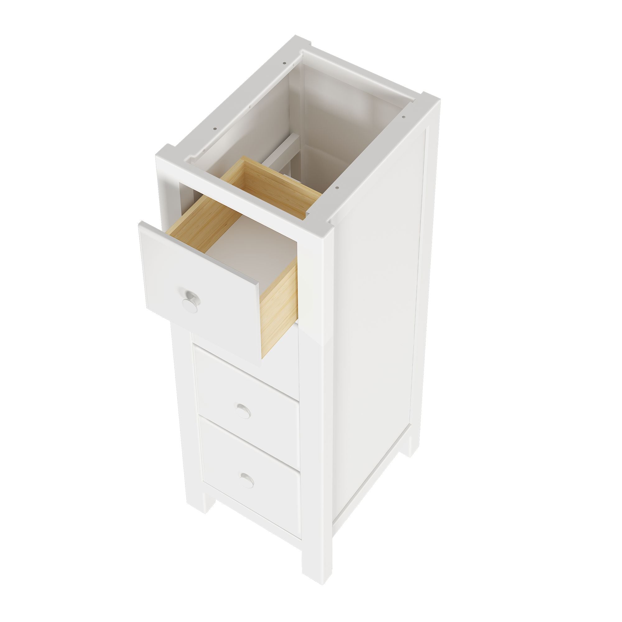 Jackpot Deluxe Narrow 4 Drawer Dresser, White