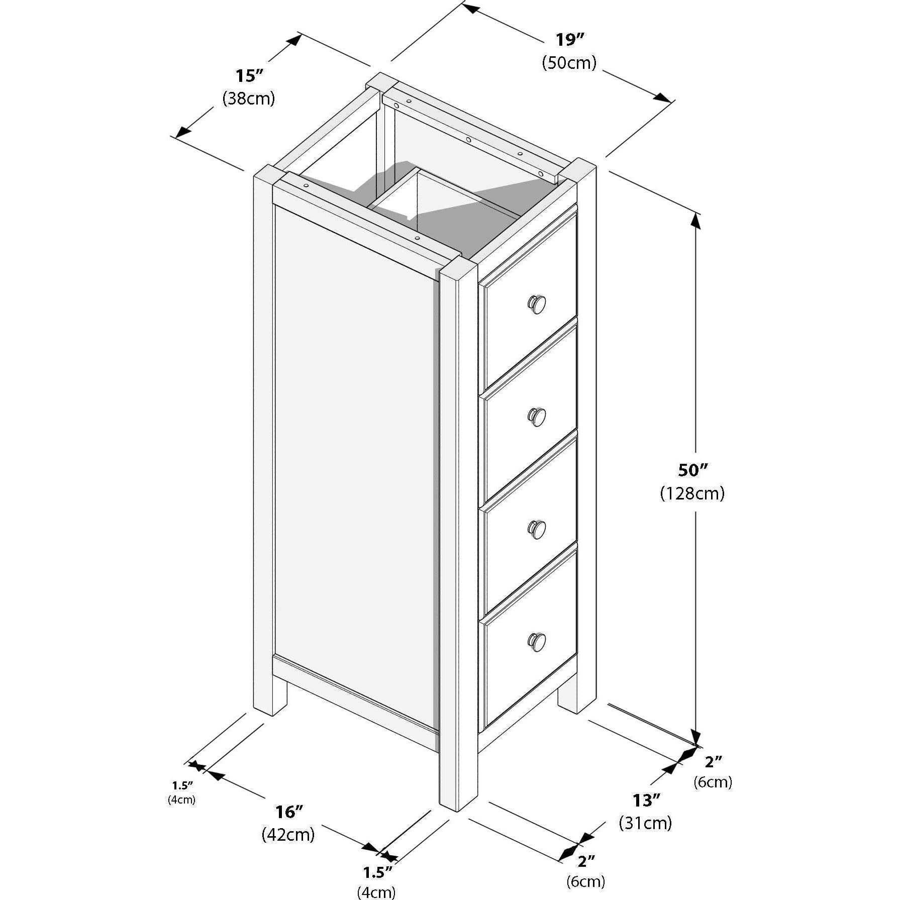 Jackpot Deluxe Narrow 4 Drawer Dresser