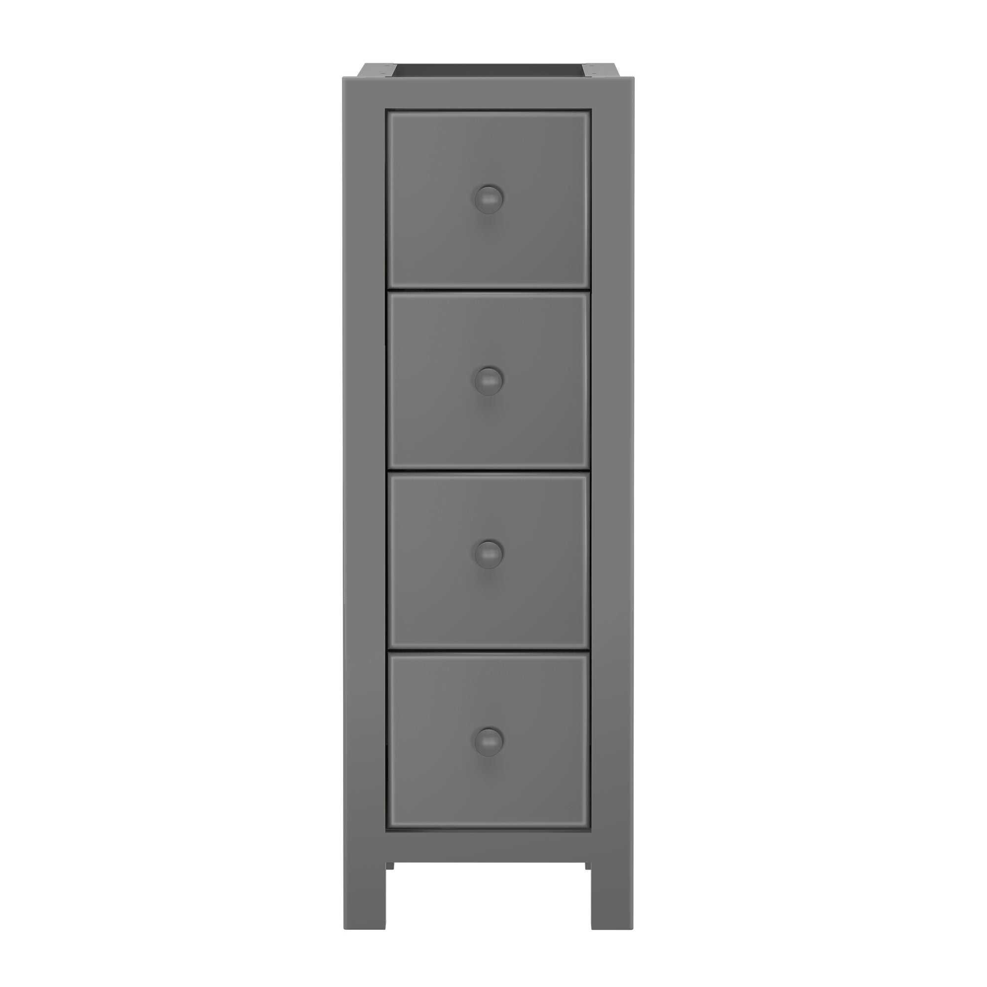 Jackpot Deluxe Narrow 4 Drawer Dresser, White