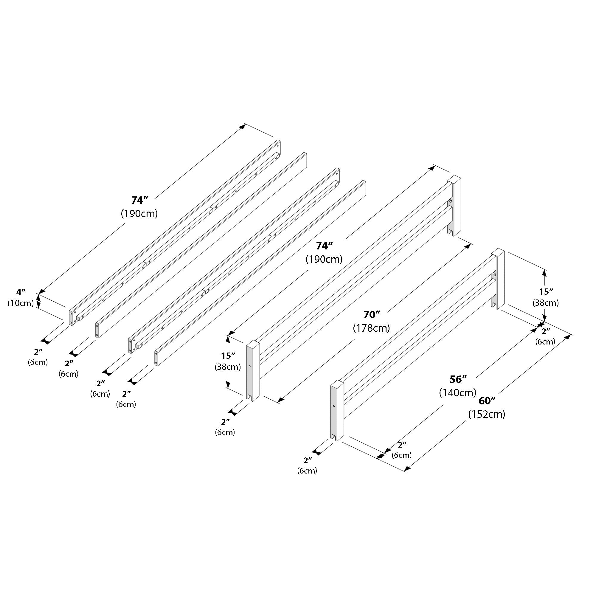 Jackpot Deluxe Twin/Twin & Twin/Full Bunk Rail Set