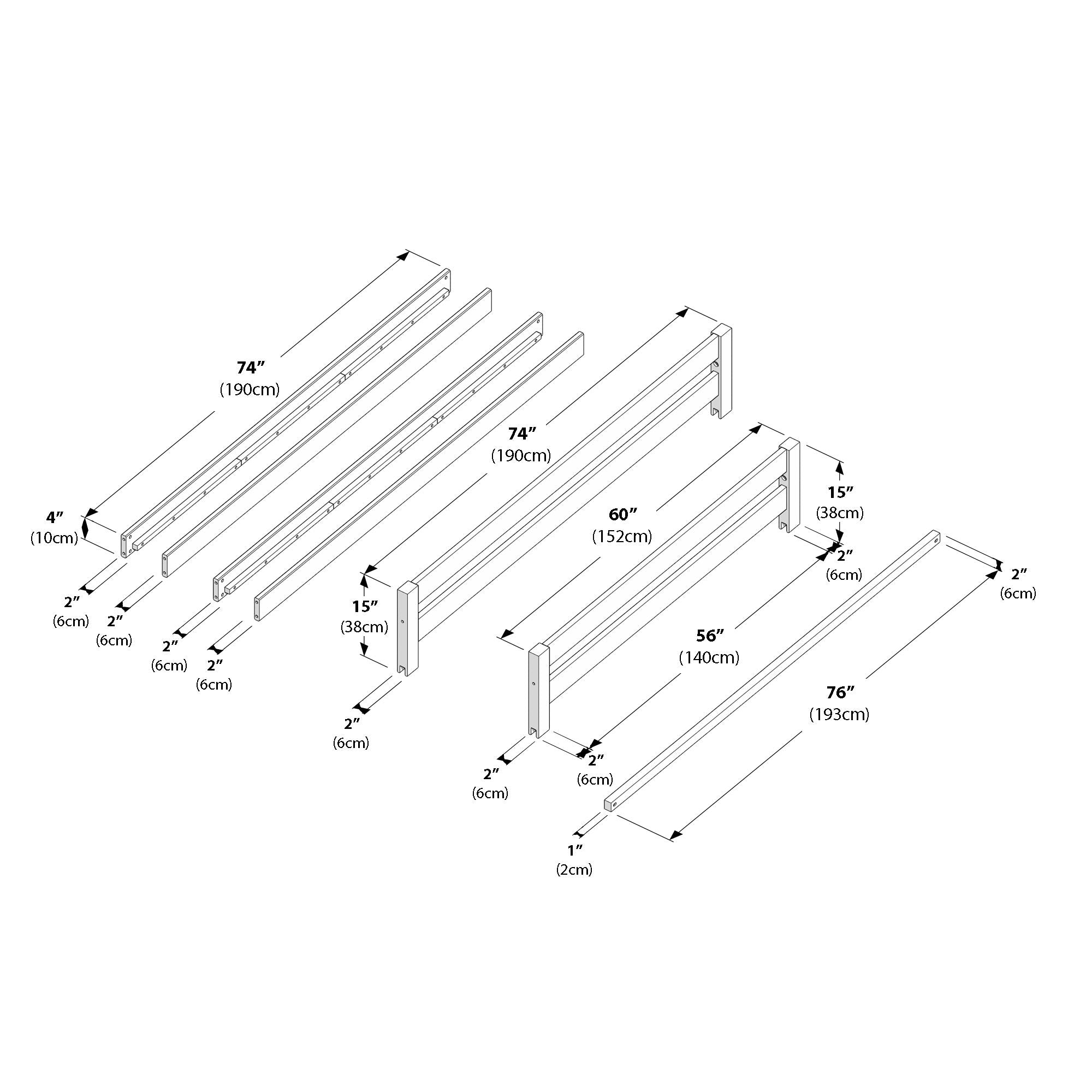Jackpot Deluxe Full/Full Bunk Rail Set