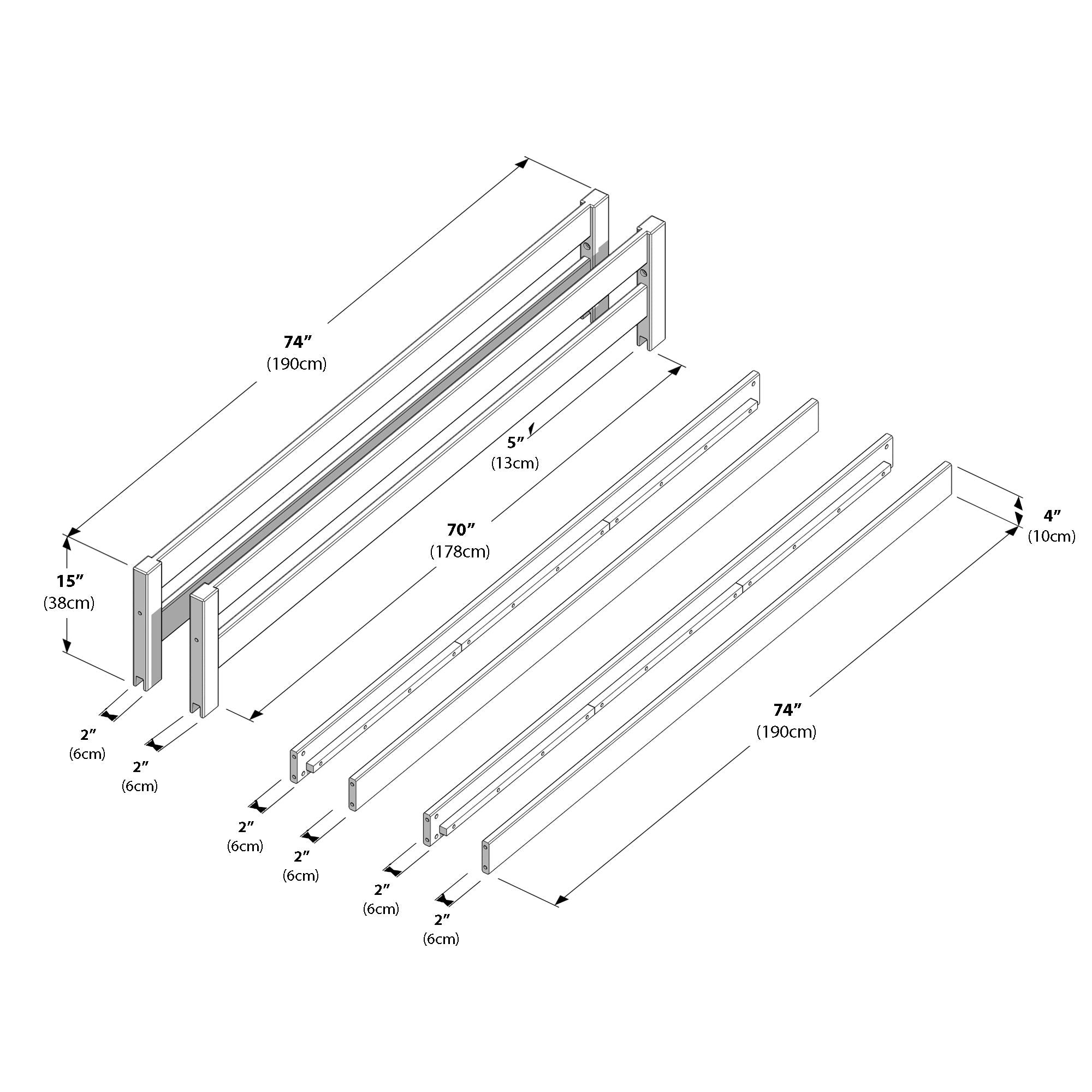 Jackpot Deluxe 2 x Bedside Rails & 2 x Full Length Safety Rails
