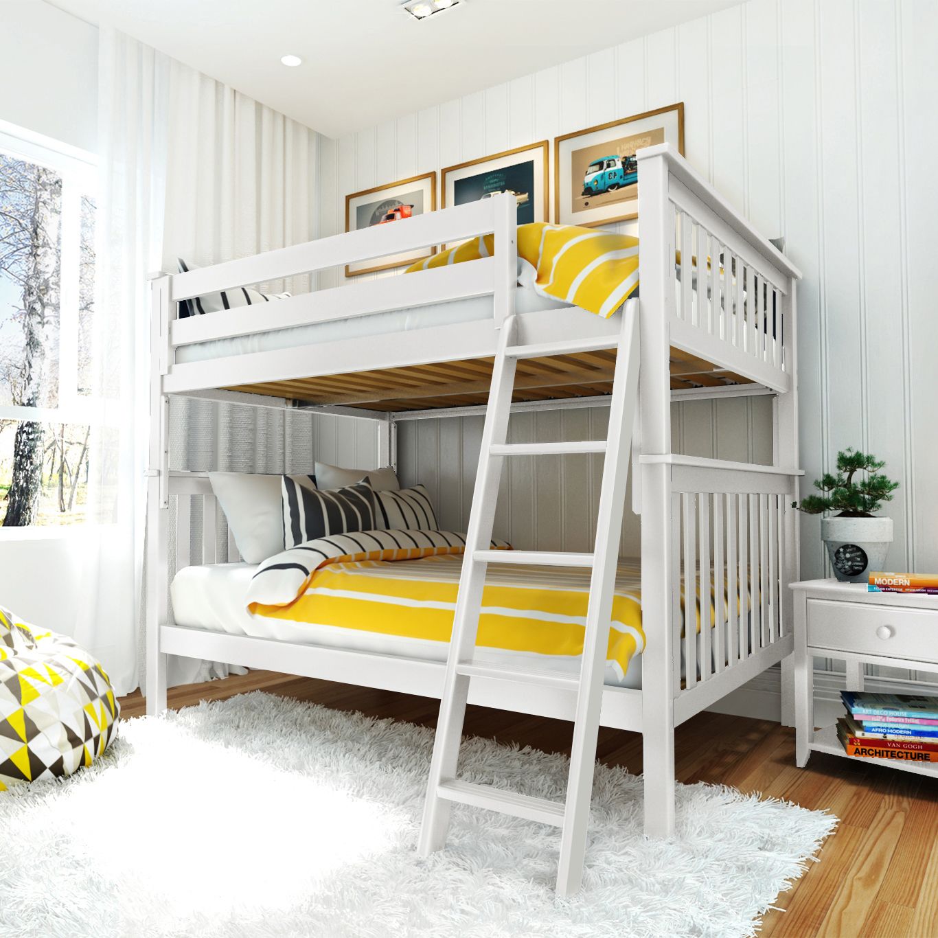 Jackpot Deluxe Cambridge 1 Full over Full Bunk with Angle Ladder