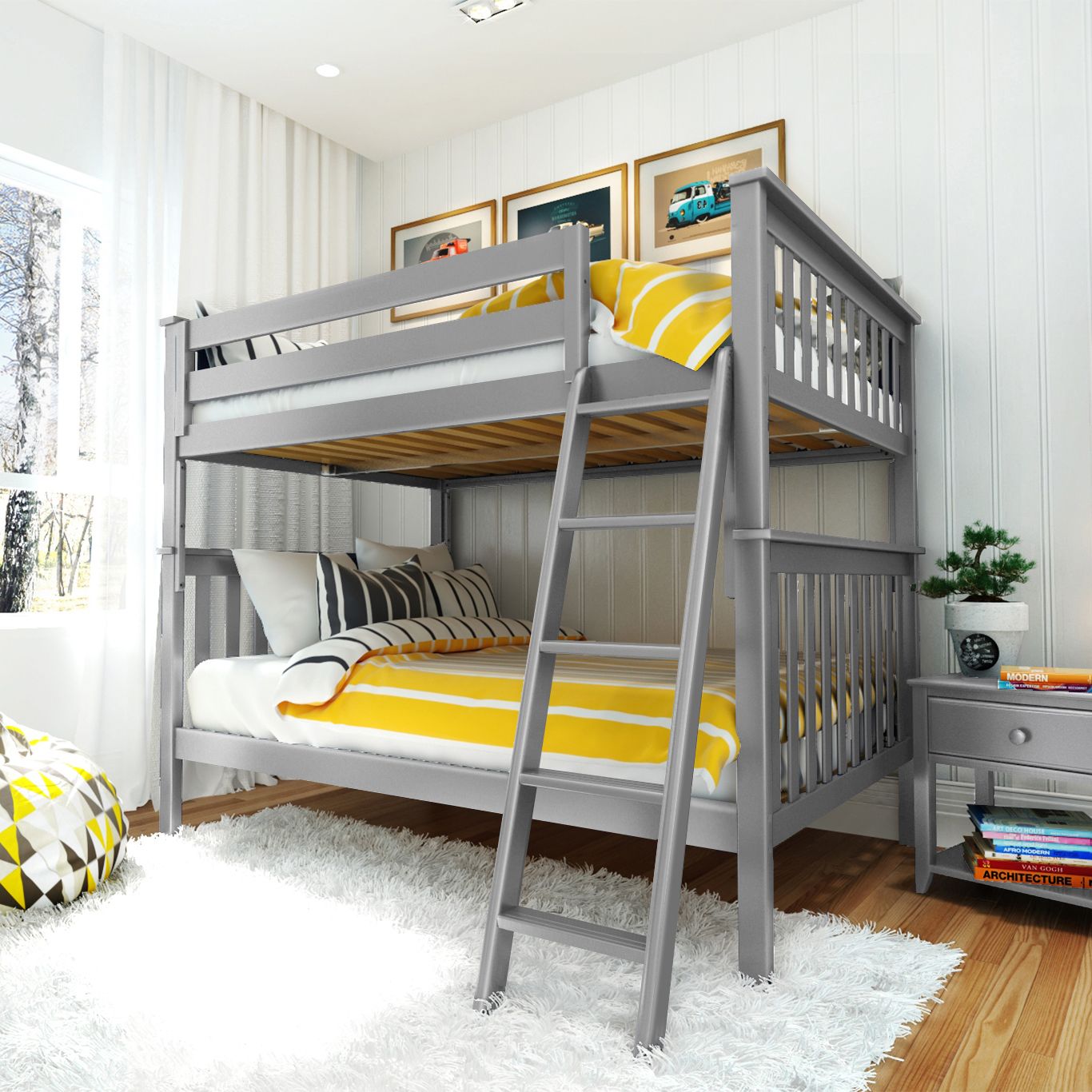 Jackpot Deluxe Cambridge 1 Full over Full Bunk with Angle Ladder