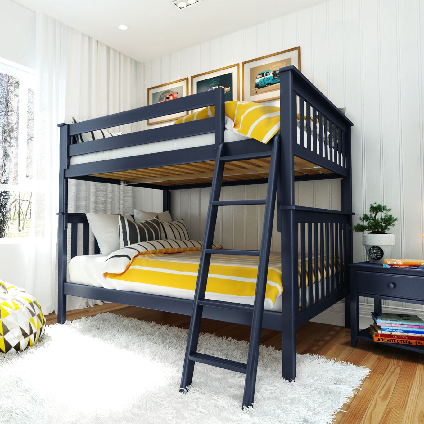 Jackpot Deluxe Cambridge 1 Full over Full Bunk with Angle Ladder