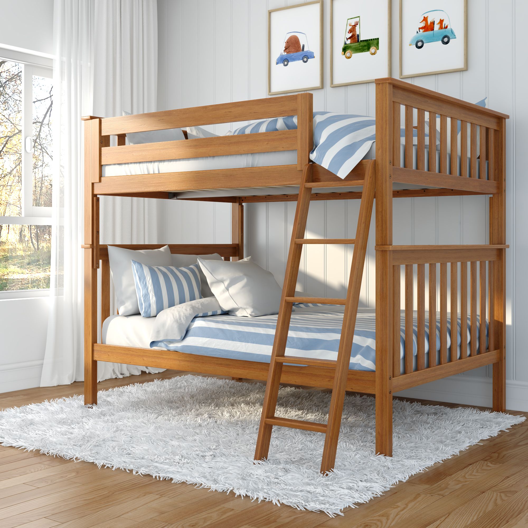 Jackpot Deluxe Cambridge 1 Full over Full Bunk with Angle Ladder