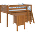 Jackpot Deluxe Windsor 3 Twin-Size Storage Loft Bed with Two Dressers and Desk