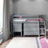Jackpot Deluxe Windsor 3 Twin-Size Storage Loft Bed with Two Dressers and Desk