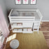 Jackpot Deluxe Windsor 1 Twin-Size Storage Loft Bed with Two Dressers