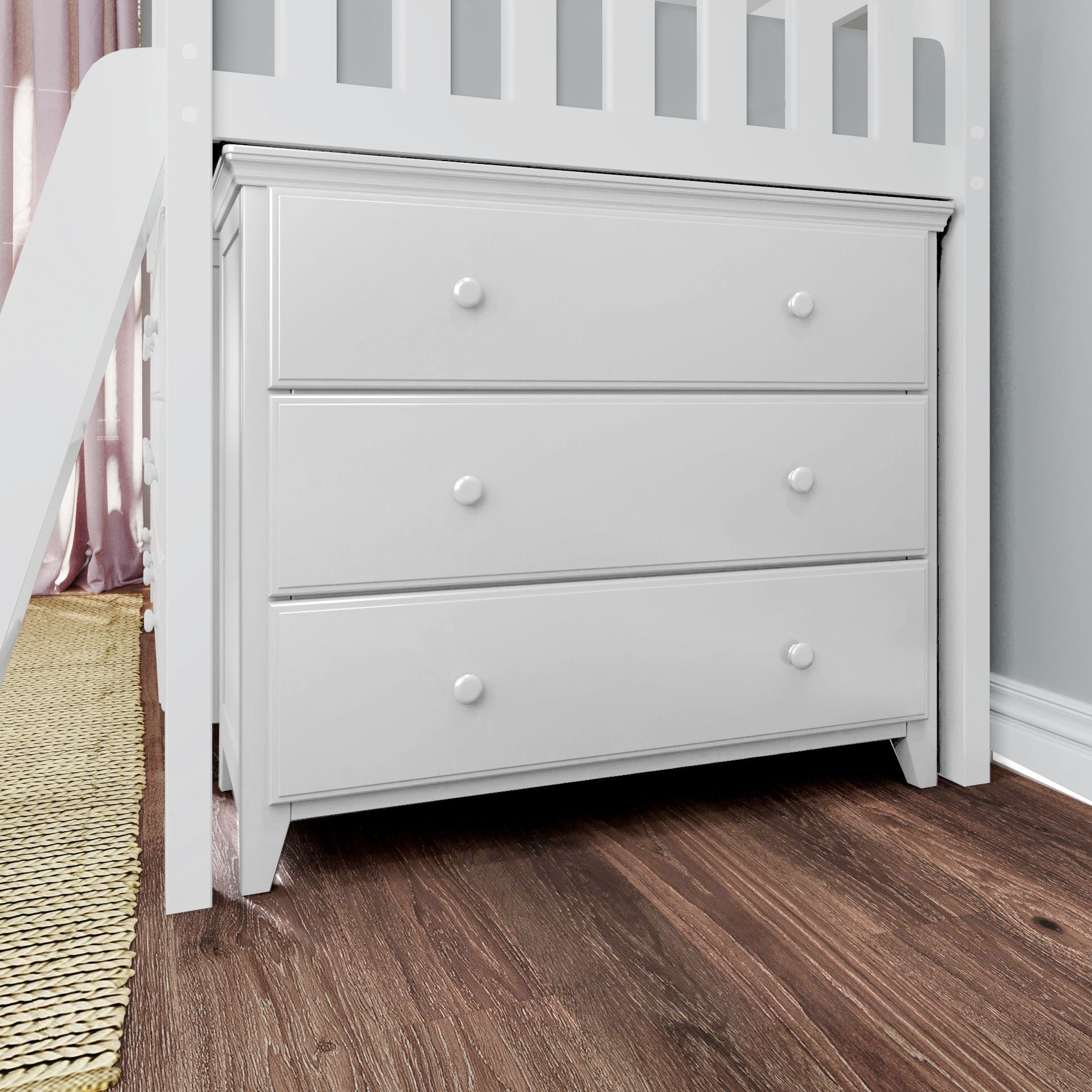 Jackpot Deluxe Windsor 1 Twin-Size Storage Loft Bed with Two Dressers