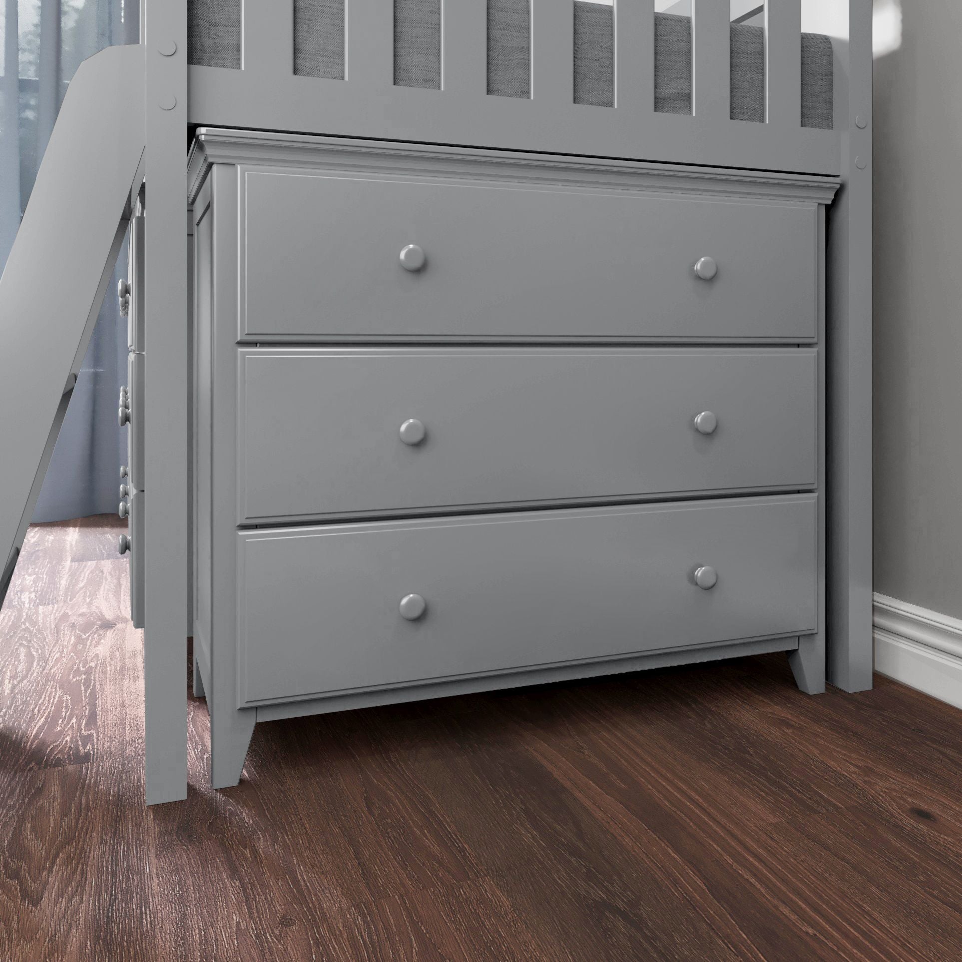 Jackpot Deluxe Windsor 1 Twin-Size Storage Loft Bed with Two Dressers