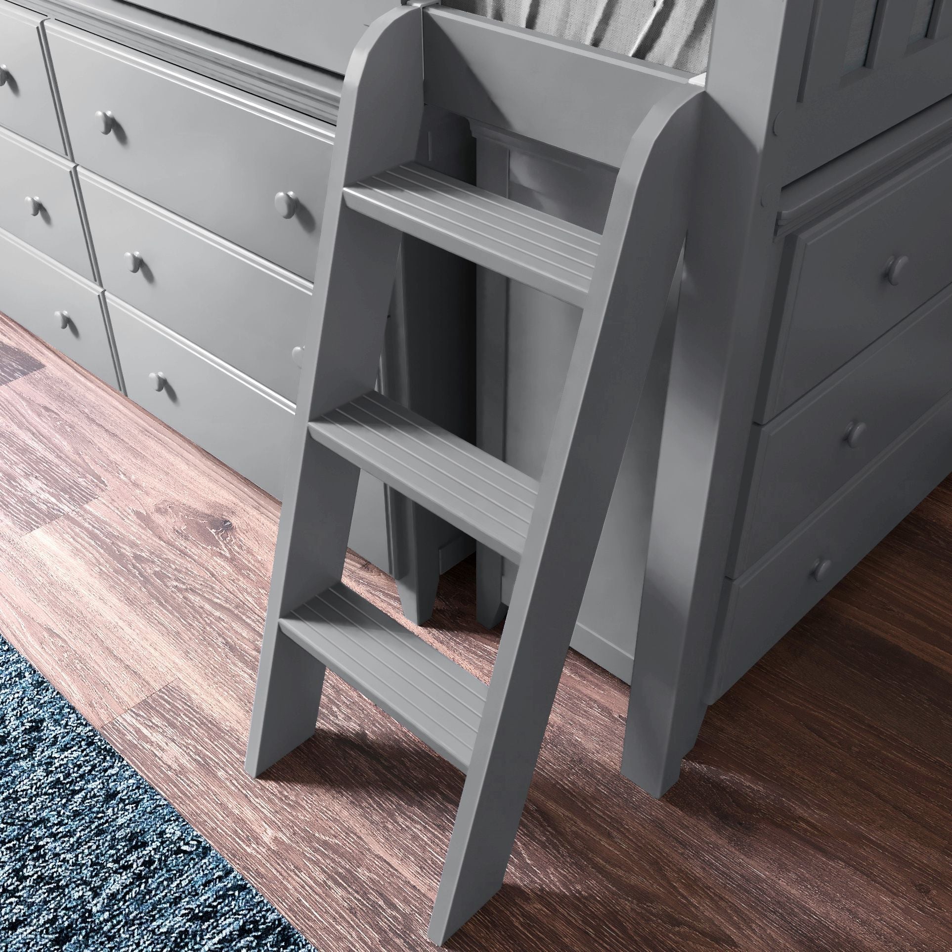 Jackpot Deluxe Windsor 1 Twin-Size Storage Loft Bed with Two Dressers
