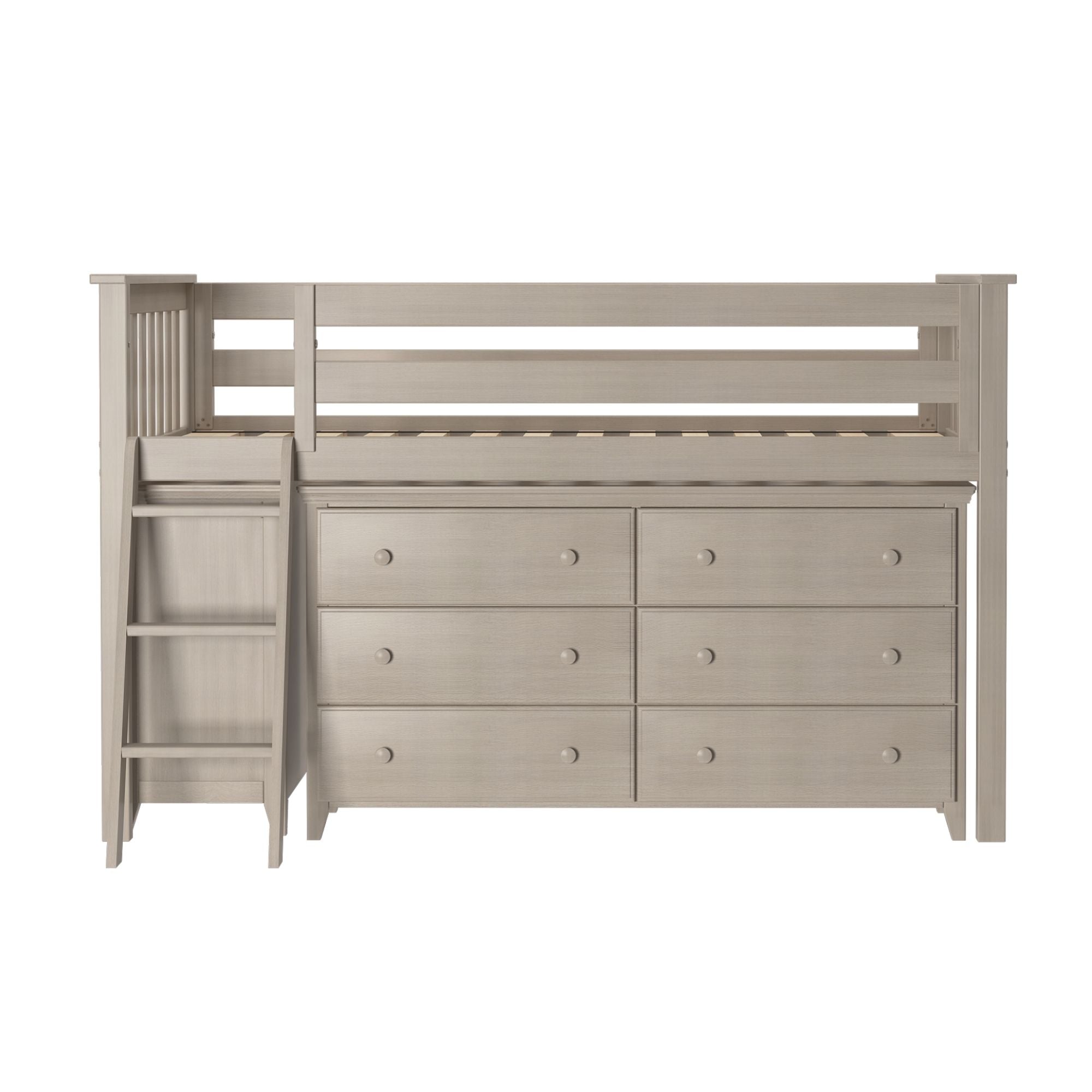 Jackpot Deluxe Windsor 1 Twin-Size Storage Loft Bed with Two Dressers