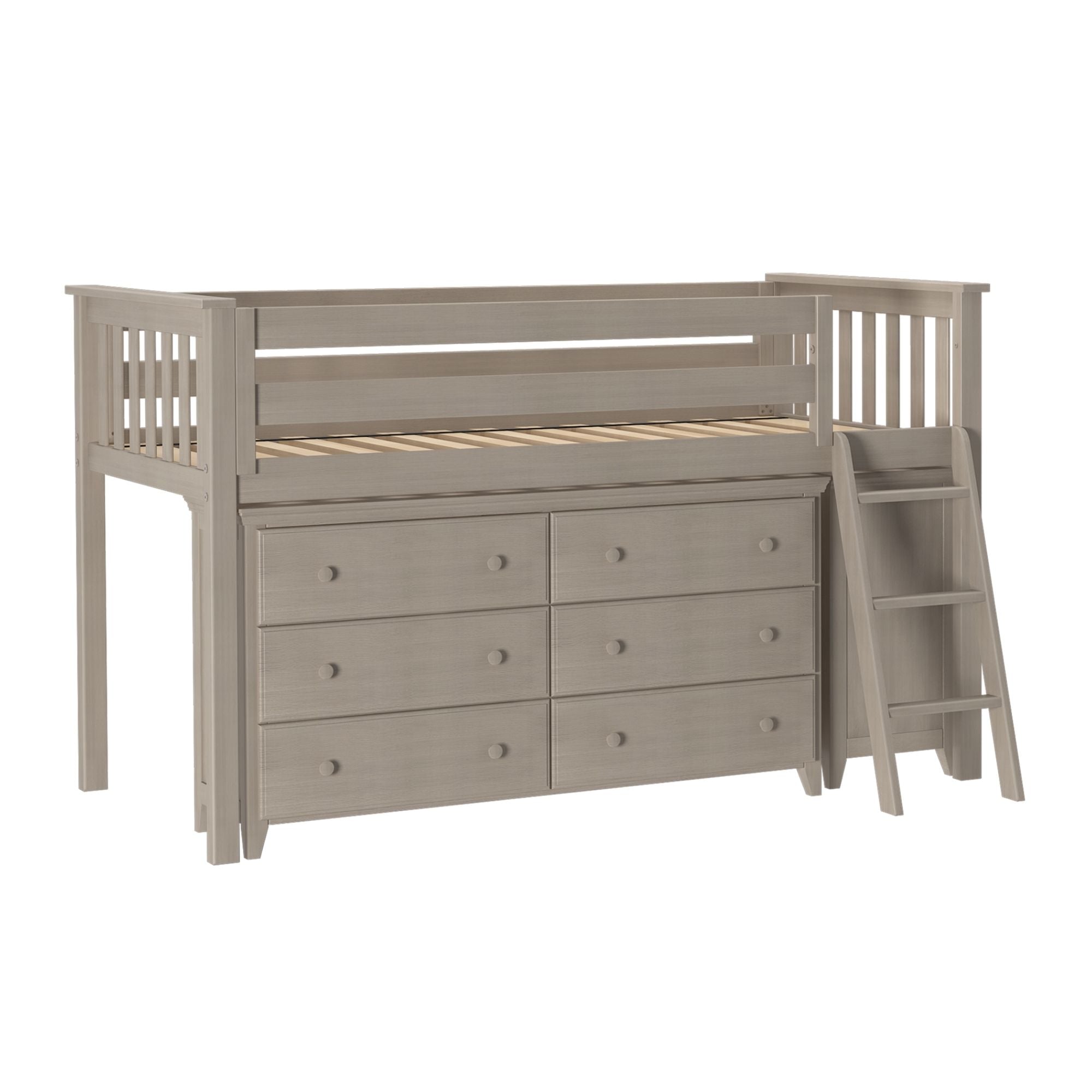 Jackpot Deluxe Windsor 1 Twin-Size Storage Loft Bed with Two Dressers