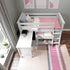 Jackpot Deluxe Windsor 2 Twin-Size Storage Loft Bed with Dresser, Bookcase and Desk