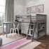 Jackpot Deluxe Windsor 2 Twin-Size Storage Loft Bed with Dresser, Bookcase and Desk