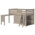 Jackpot Deluxe Windsor 2 Twin-Size Storage Loft Bed with Dresser, Bookcase and Desk