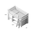 Jackpot Deluxe Windsor 2 Twin-Size Storage Loft Bed with Dresser, Bookcase and Desk