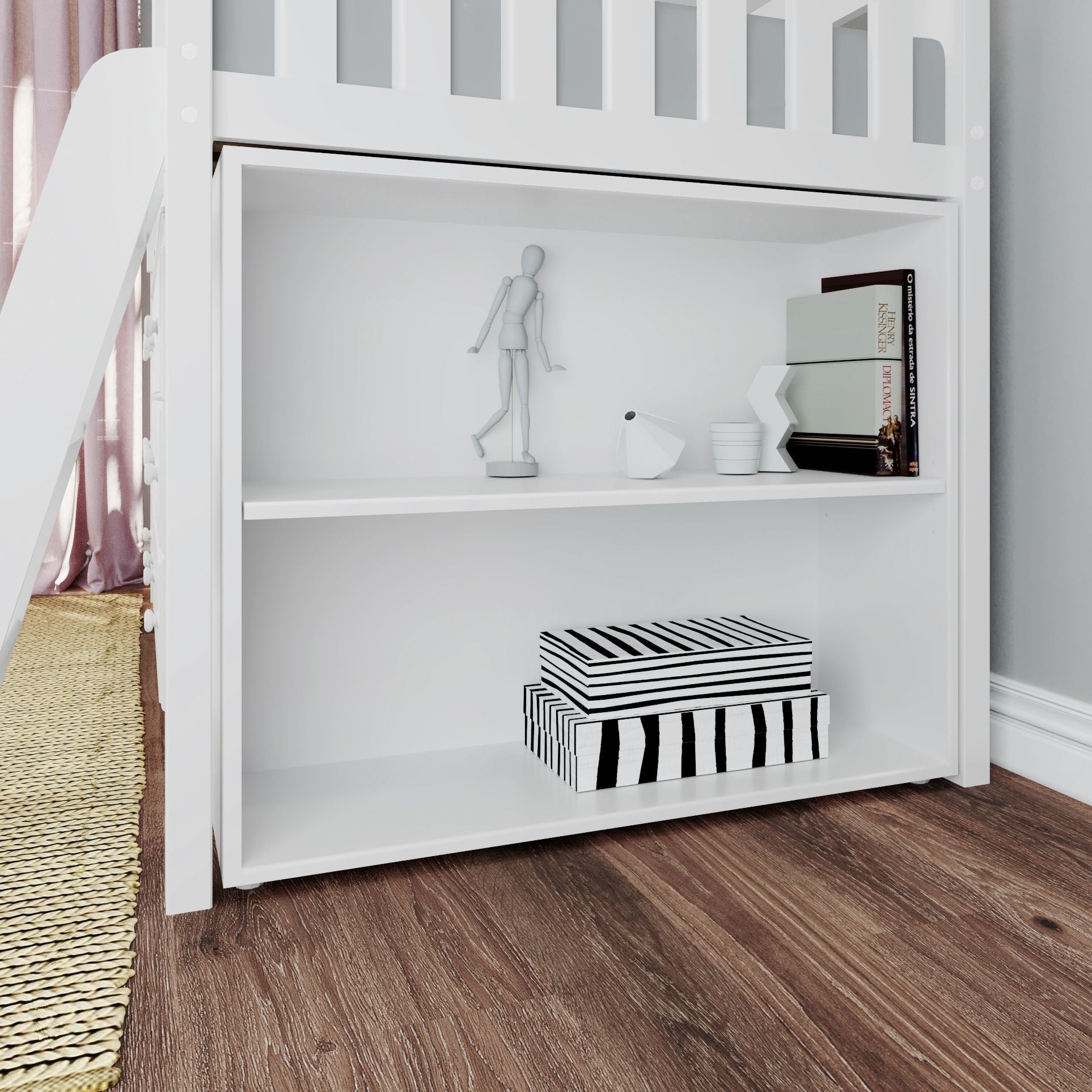 Jackpot Deluxe Windsor Twin-Size Storage Loft Bed with Dresser and Bookcase
