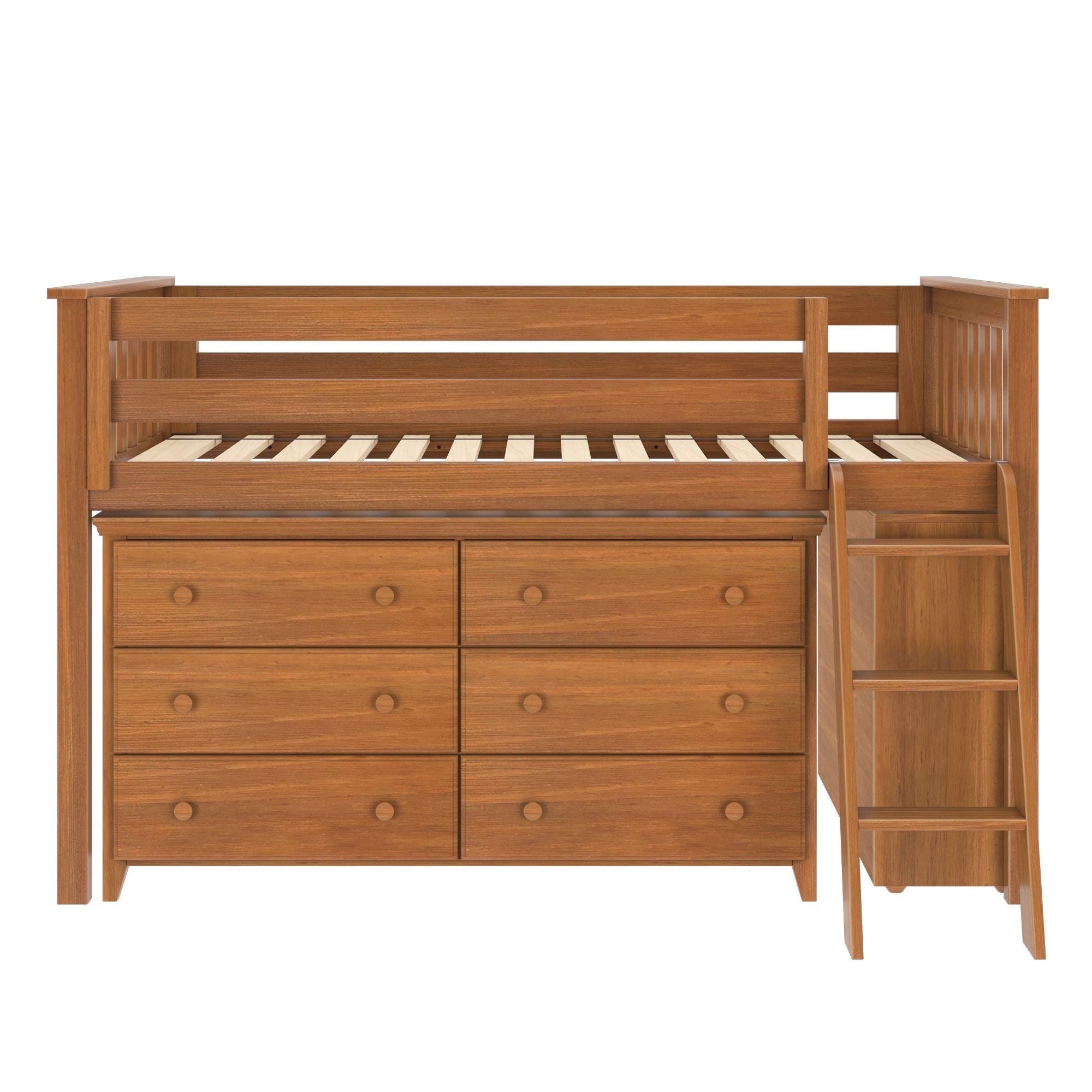 Jackpot Deluxe Windsor Twin-Size Storage Loft Bed with Dresser and Bookcase
