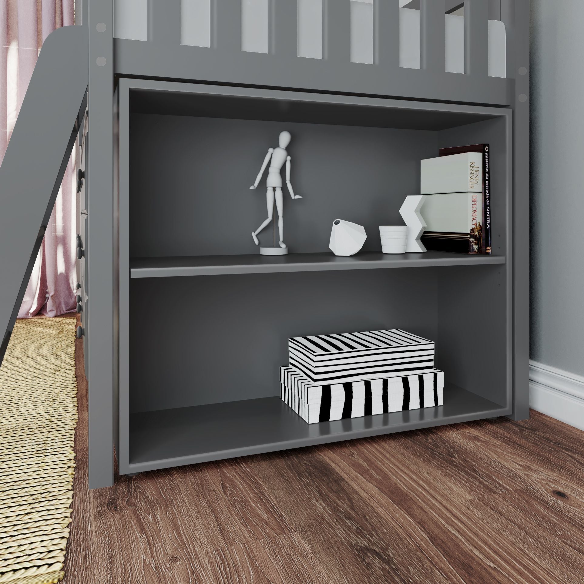 Jackpot Deluxe Windsor Twin-Size Storage Loft Bed with Dresser and Bookcase