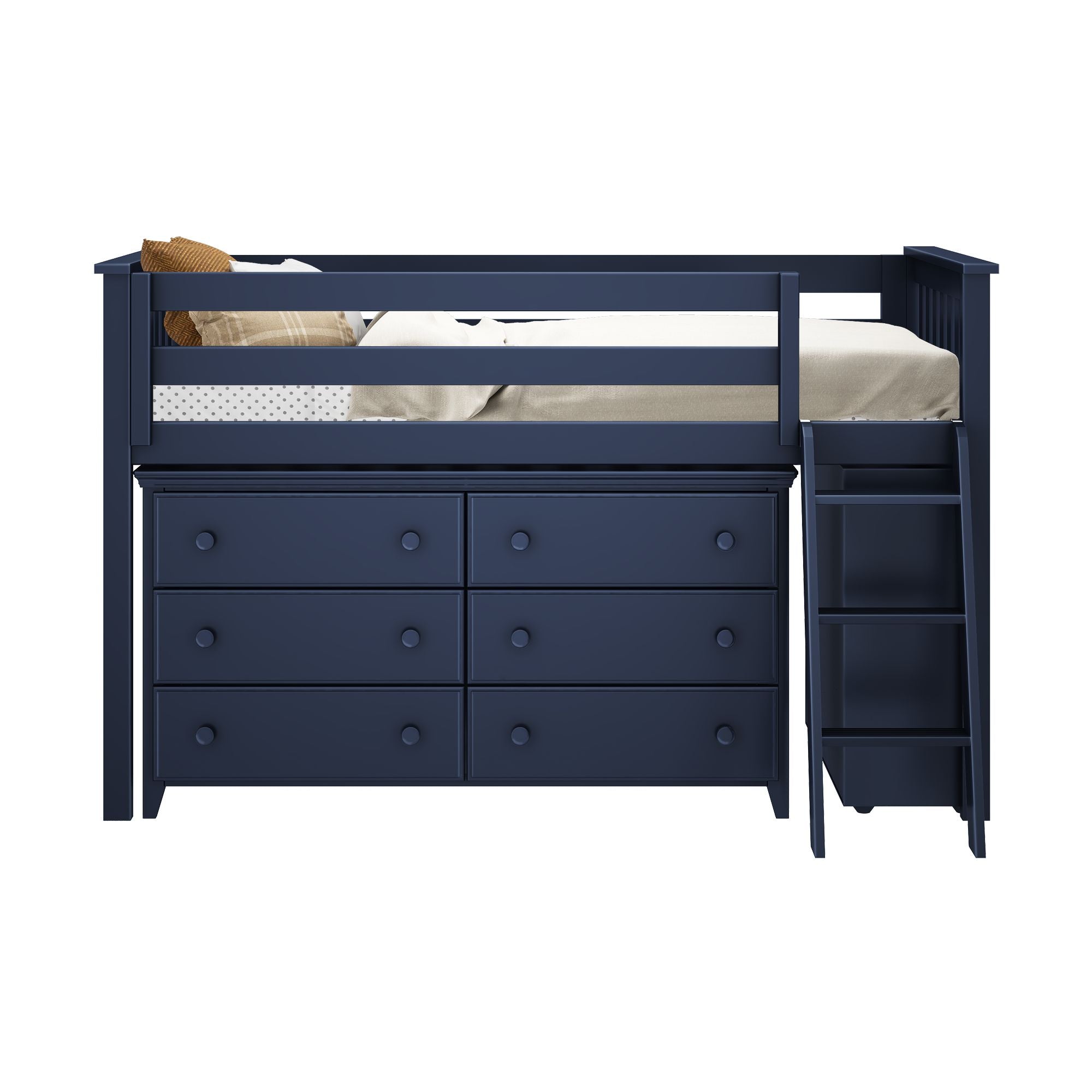 Jackpot Deluxe Windsor Twin-Size Storage Loft Bed with Dresser and Bookcase