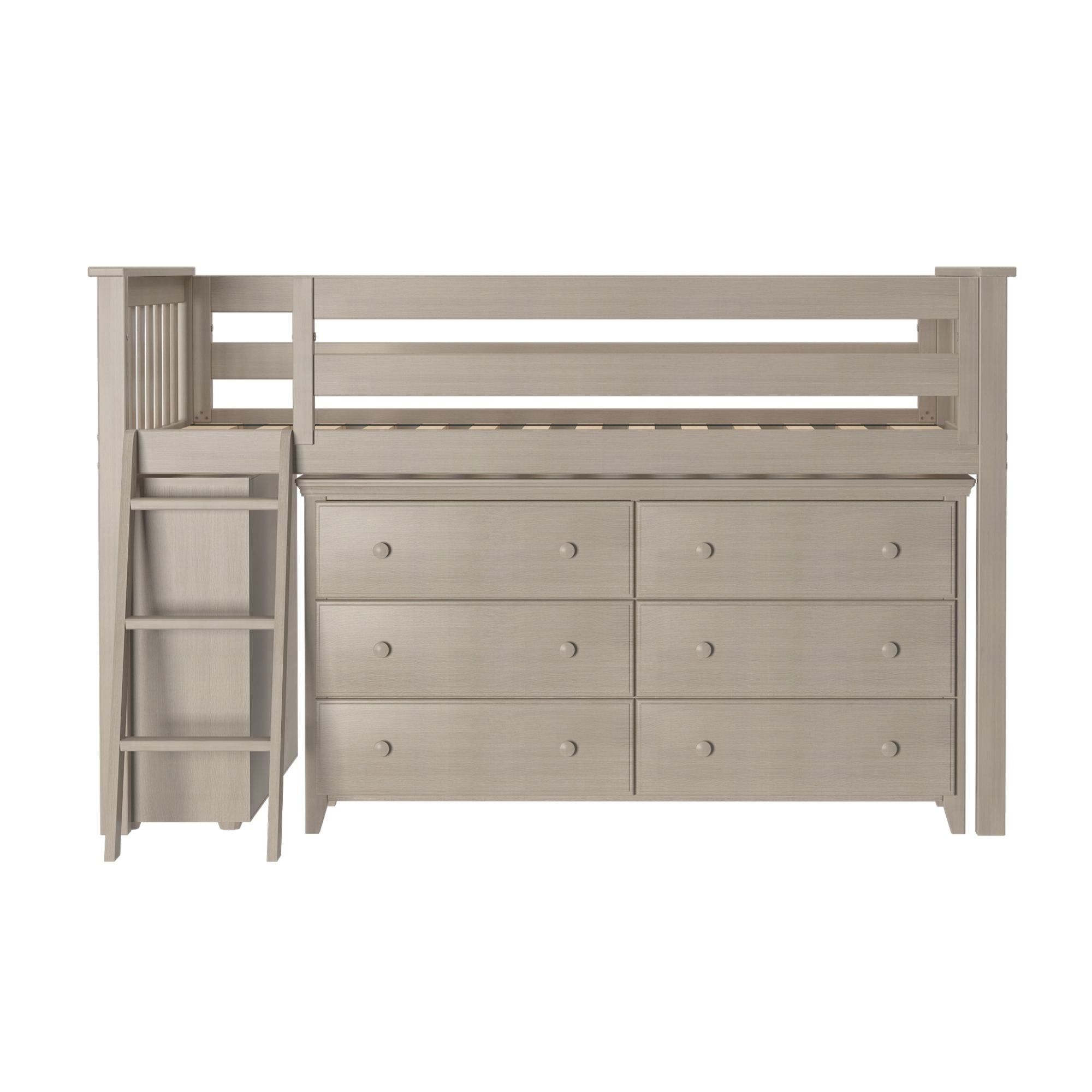 Jackpot Deluxe Windsor Twin-Size Storage Loft Bed with Dresser and Bookcase