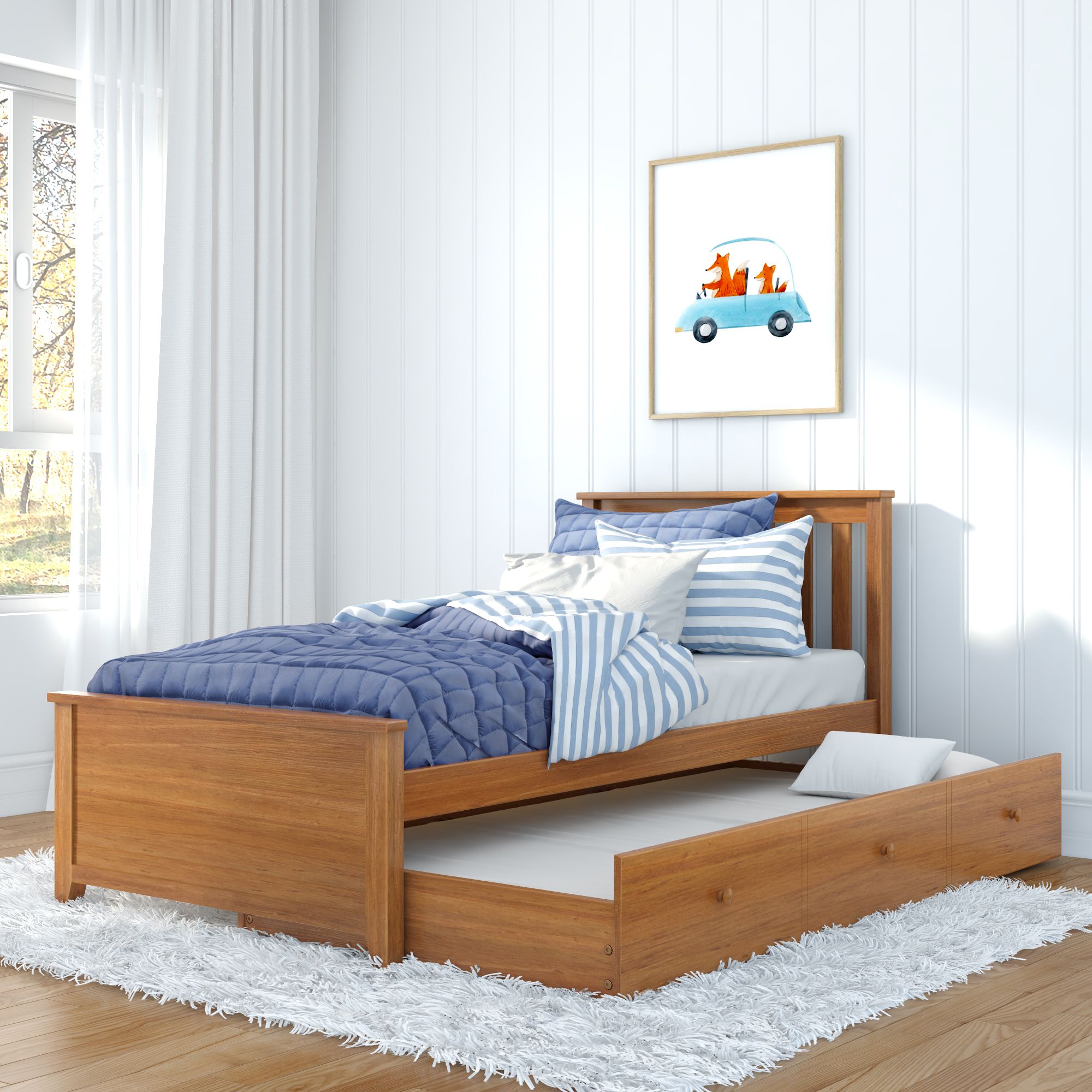 Jackpot Deluxe Dublin Platform Bed With Trundle, Twin